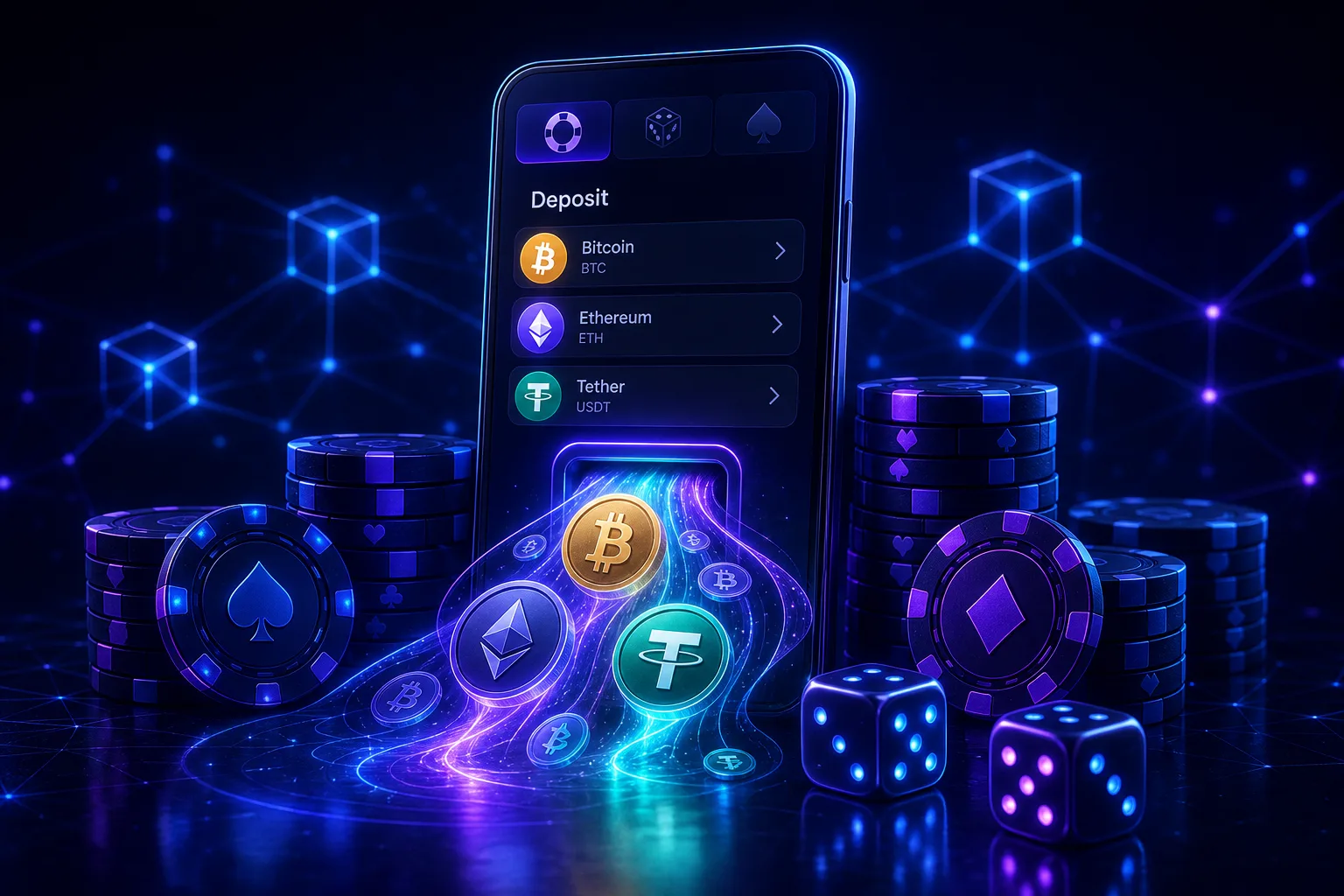 Crypto wallet and casino chips for Duel Casino payments
